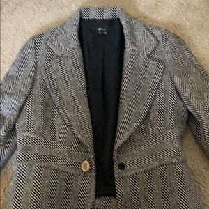 Black and white striped blazer